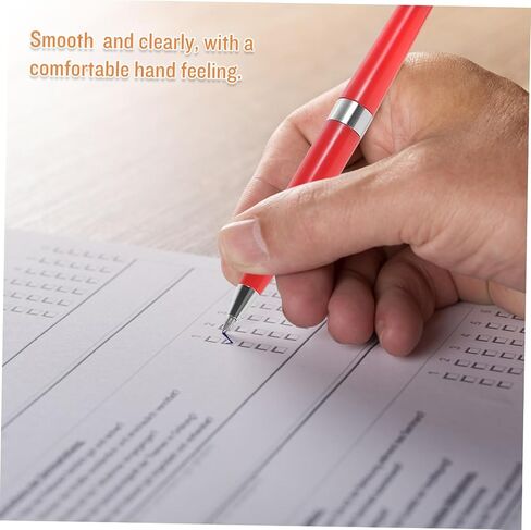 Operitacx Multi Function Desktop Ballpoint Pen with Chain for Use Smooth Writing Security Pen for Reception Counters Plastic Material with Quick Dry Ink Red in Saudi Arabia
