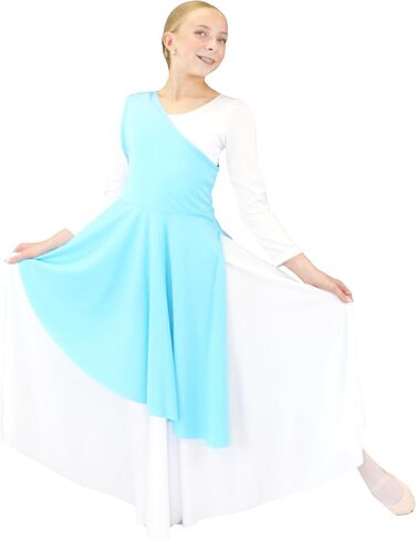 Danzcue Child Asymmetrical Praise Dance Tunic, (White Dress Not Included) in Kuwait