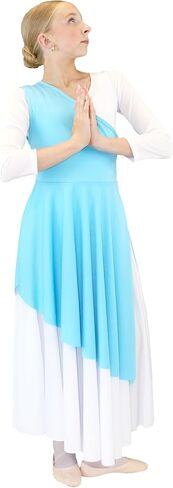 Danzcue Child Asymmetrical Praise Dance Tunic, (White Dress Not Included) in Kuwait