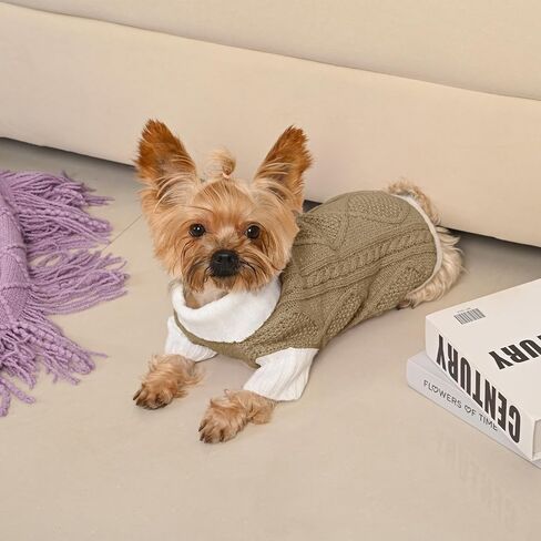 Dog Sweater for Small Dogs Argyle Cable Knit Turtleneck Pullover Winter Clothes for Boys Girls Stretch Chihuahua Yorkie Puppy Christmas Doggie Pet (XS, Pink) in Saudi Arabia