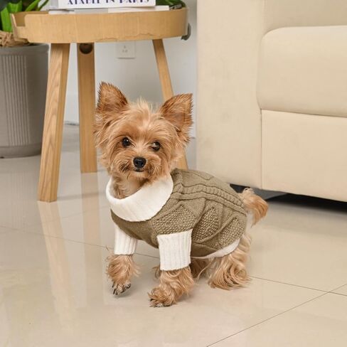 Dog Sweater for Small Dogs Argyle Cable Knit Turtleneck Pullover Winter Clothes for Boys Girls Stretch Chihuahua Yorkie Puppy Christmas Doggie Pet (XS, Pink) in Saudi Arabia