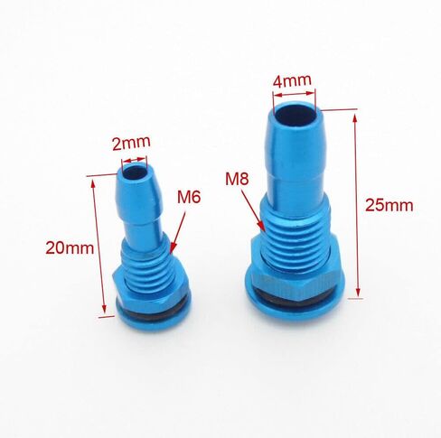 TEAMWILL 2PCS M6 / M8 Water Outlet Motor Cooling Water Nipple Nozzle for RC Boat Marine (M8 Blue) in Saudi Arabia