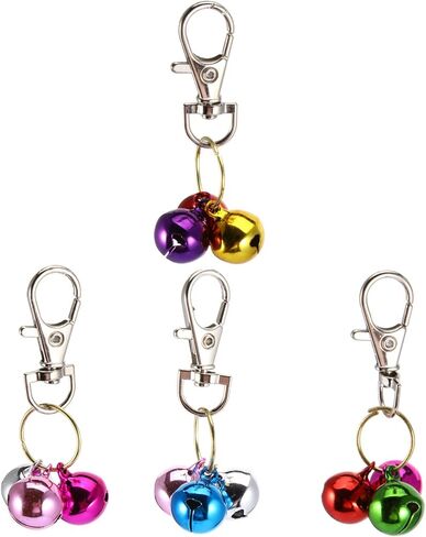 Eringogo 4PCS Copper Cat Bells Pet Collar Charm Accessories keychain key -excals for cats citens تصميم السلامة العاكسة للتدريب والتعرف على اللون العشوائي in Saudi Arabia