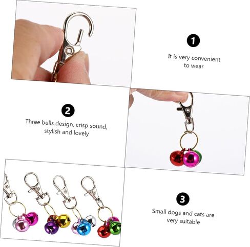 Eringogo 4PCS Copper Cat Bells Pet Collar Charm Accessories keychain key -excals for cats citens تصميم السلامة العاكسة للتدريب والتعرف على اللون العشوائي in Saudi Arabia
