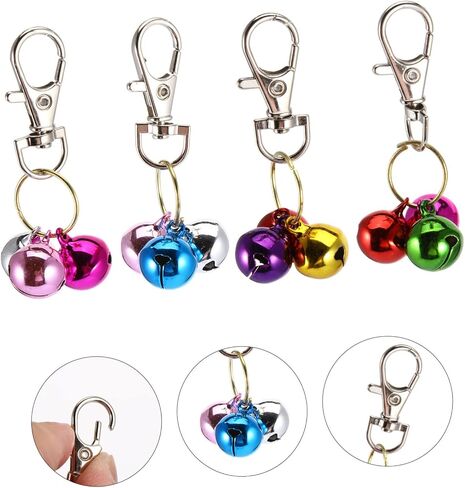 Eringogo 4PCS Copper Cat Bells Pet Collar Charm Accessories keychain key -excals for cats citens تصميم السلامة العاكسة للتدريب والتعرف على اللون العشوائي in Saudi Arabia