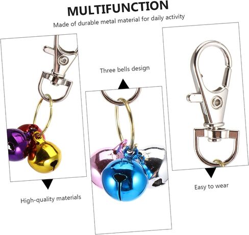 Eringogo 4PCS Copper Cat Bells Pet Collar Charm Accessories keychain key -excals for cats citens تصميم السلامة العاكسة للتدريب والتعرف على اللون العشوائي in Saudi Arabia