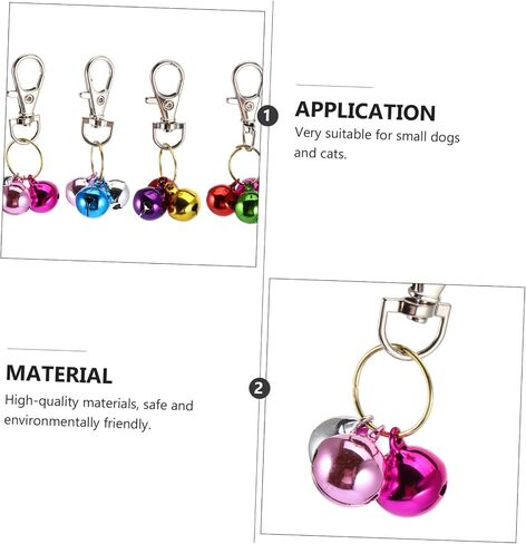 Eringogo 4PCS Copper Cat Bells Pet Collar Charm Accessories keychain key -excals for cats citens تصميم السلامة العاكسة للتدريب والتعرف على اللون العشوائي in Saudi Arabia