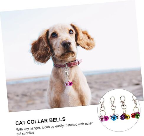 Eringogo 4PCS Copper Cat Bells Pet Collar Charm Accessories keychain key -excals for cats citens تصميم السلامة العاكسة للتدريب والتعرف على اللون العشوائي in Saudi Arabia