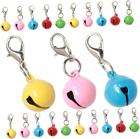 MERRYHAPY 20PCS أجراس طوق الحيوانات الأليفة الملونة سحر DIY DIY لترابط الكلاب إكسسوارات نابضة بالحياة لتخصيص الحيوانات الأليفة لزخارف العطلات in Saudi Arabia