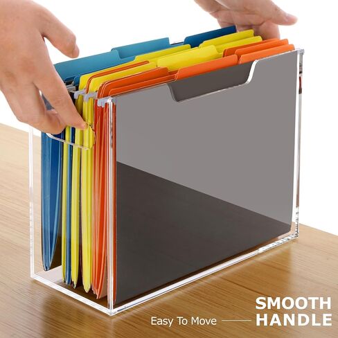 Acrylic Hanging File Folder Organizer, Letter Size Clear Filing Organizer Box with Handles, Magazine File Holder for Desk Home Office School - 1 Pack in Saudi Arabia