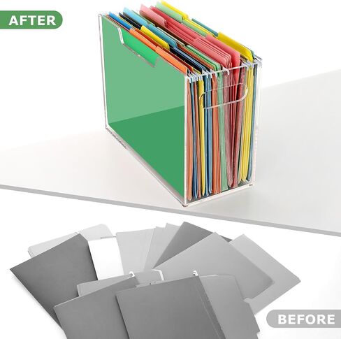 Acrylic Hanging File Folder Organizer, Letter Size Clear Filing Organizer Box with Handles, Magazine File Holder for Desk Home Office School - 1 Pack in Saudi Arabia