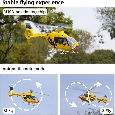 Flywing EC135 RC Helicopter RTF EC 135 Scale Helicopter 6Ch 470 Size RC Helicopters 4 Blades EC-135 Yellow 1:16 6CH Helicopters with New Ace Flight Controller in Kuwait
