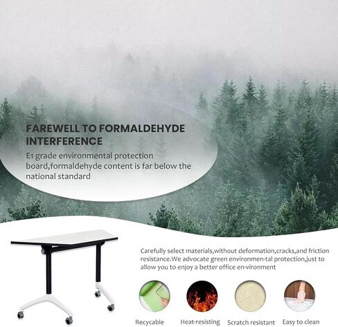 Conference Table,Folding Conference Room Tables with Flip-Top Design,Foldable Office Meeting Seminar Table,Modular Mobile Training Room Tables with Caster,Rolling Seminar Tables for Meeting Room in Saudi Arabia