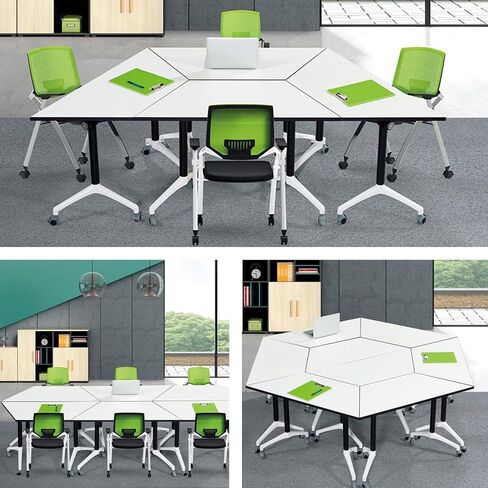 Conference Table,Folding Conference Room Tables with Flip-Top Design,Foldable Office Meeting Seminar Table,Modular Mobile Training Room Tables with Caster,Rolling Seminar Tables for Meeting Room in Saudi Arabia