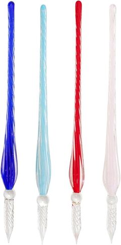 21862T - الزجاج الملتوي ريشة شاحب الوردي 18 سم in Kuwait