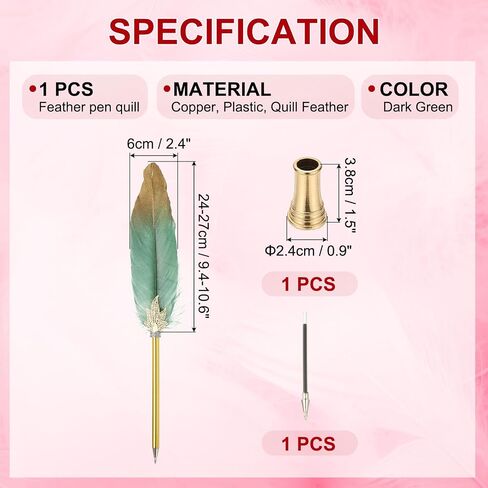 Patikil Feather Pen Quill ، Feather Ballpoint Pen Bulk Bulk Confered Vintage Feather Calligraphy Pen مع حامل القلم الذهبي لمكتب زفاف الزفاف المميز للضيوف ، Navy Blue in Kuwait