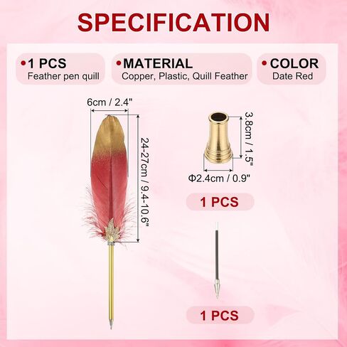 Patikil Feather Pen Quill ، Feather Ballpoint Pen Bulk Bulk Confered Vintage Feather Calligraphy Pen مع حامل القلم الذهبي لمكتب زفاف الزفاف المميز للضيوف ، Navy Blue in Kuwait
