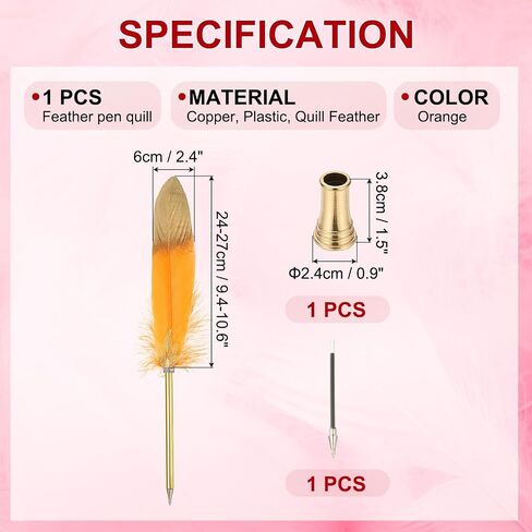 Patikil Feather Pen Quill ، Feather Ballpoint Pen Bulk Bulk Confered Vintage Feather Calligraphy Pen مع حامل القلم الذهبي لمكتب زفاف الزفاف المميز للضيوف ، Navy Blue in Kuwait