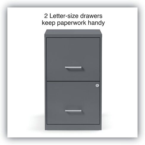 Alera Soho Vertical File Cabinet ، 2 درج: ملف/ملف ، خطاب ، فحم ، 14 "× 18" × 24.1 " in Kuwait