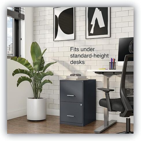 Alera Soho Vertical File Cabinet ، 2 درج: ملف/ملف ، خطاب ، فحم ، 14 "× 18" × 24.1 " in Kuwait