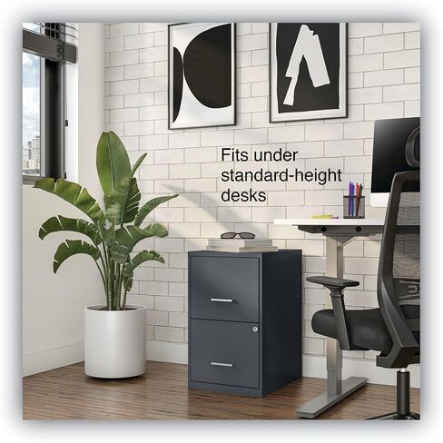 Alera Soho Vertical File Cabinet ، 2 درج: ملف/ملف ، خطاب ، فحم ، 14 "× 18" × 24.1 " in Kuwait