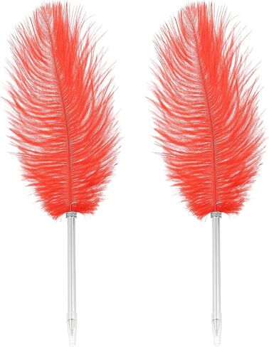 Patikil Feather Ballpoint Pen ، 2 pcs 0.5mm Fluffy Vintage Ink Quill Pen قلم مطلي بالقضيب Quill Corn in Kuwait