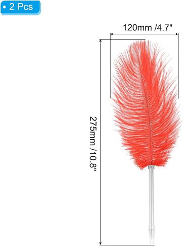 Patikil Feather Ballpoint Pen ، 2 pcs 0.5mm Fluffy Vintage Ink Quill Pen قلم مطلي بالقضيب Quill Corn in Kuwait
