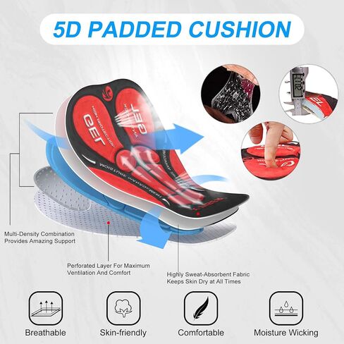 X-TIGER Men's Bike Pants 5D Gel Padded Cycling Tights Leggings Outdoor Riding Mountain Road Bicycle Trousers in Kuwait