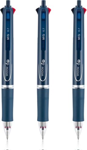 M&G 3 PCS 4-in-1 أقلام نقطة ملونة قابلة للسحب ، نقطة دقيقة 0.7 ملم ، إعادة ملء السعة الكبيرة ، قبضة مضادة للانزلاق ، ألوان محفوفة بالكتابة سلسة ألوان متنوعة للمدرسة والمكتب ، الأزرق in Saudi Arabia