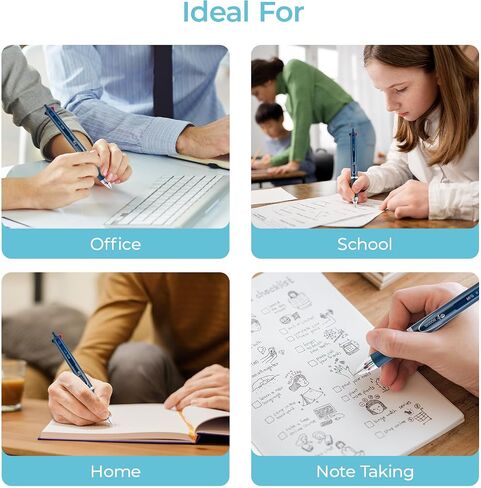 M&G 3 PCS 4-in-1 أقلام نقطة ملونة قابلة للسحب ، نقطة دقيقة 0.7 ملم ، إعادة ملء السعة الكبيرة ، قبضة مضادة للانزلاق ، ألوان محفوفة بالكتابة سلسة ألوان متنوعة للمدرسة والمكتب ، الأزرق in Saudi Arabia