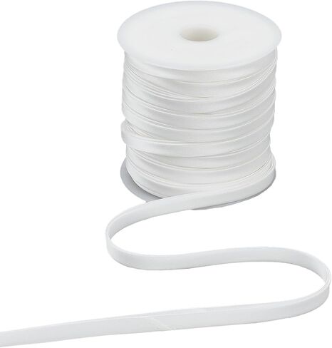 50 Yards 0.39 Inch Wide Double Fold Bias Sewing Bias Tapes, Soft White Satin Twill Tape, Sewing Supplies for Seaming Binding Hemming Piping Quilting in Kuwait