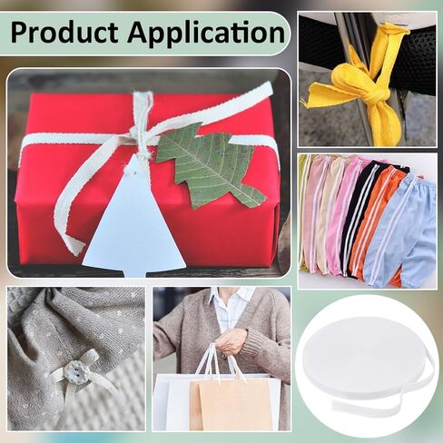 BENECREAT 50 Yards White Cotton Twill Tape, 5/8 Inch Wide Cotton Ribbon Bias Binding Tape Herringbone Webbing Trim for Sewing Gift Wrapping DIY Craft Making in Kuwait