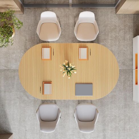 TRIMESIGNS 5 FT CONFERT TABLE لـ 4-6 أشخاص ، طاولة اجتماعات كبيرة 62.99 بوصة للمكتب ، قاعة الإدارة ، ندوة تدريب (طبيعية) in Kuwait