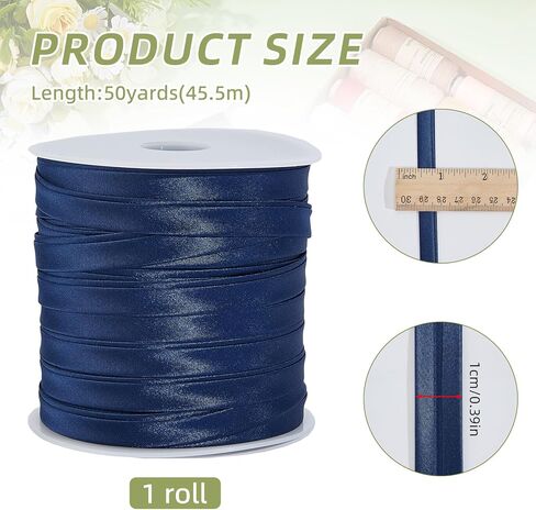 50 Yards 0.39 Inch Wide Double Fold Bias Sewing Bias Tapes, Soft White Satin Twill Tape, Sewing Supplies for Seaming Binding Hemming Piping Quilting in Kuwait