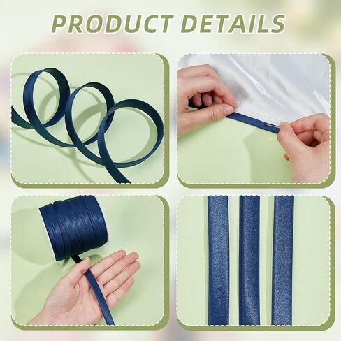 50 Yards 0.39 Inch Wide Double Fold Bias Sewing Bias Tapes, Soft White Satin Twill Tape, Sewing Supplies for Seaming Binding Hemming Piping Quilting in Kuwait