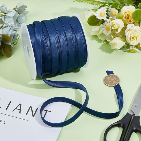 50 Yards 0.39 Inch Wide Double Fold Bias Sewing Bias Tapes, Soft White Satin Twill Tape, Sewing Supplies for Seaming Binding Hemming Piping Quilting in Kuwait