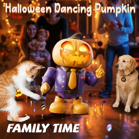 ألعاب Halloween تحت عنوان ، روبوت اليقطين الرقص-يلعب الموسيقى العصبية ويضيء العيون ، لعبة الحسية التفاعلية ممتعة للأطفال 3-7 ، هدايا طفل صغير ، تزيين الحفلات الهالوين المثالية in Kuwait