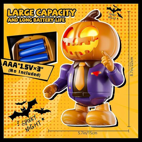 ألعاب Halloween تحت عنوان ، روبوت اليقطين الرقص-يلعب الموسيقى العصبية ويضيء العيون ، لعبة الحسية التفاعلية ممتعة للأطفال 3-7 ، هدايا طفل صغير ، تزيين الحفلات الهالوين المثالية in Kuwait