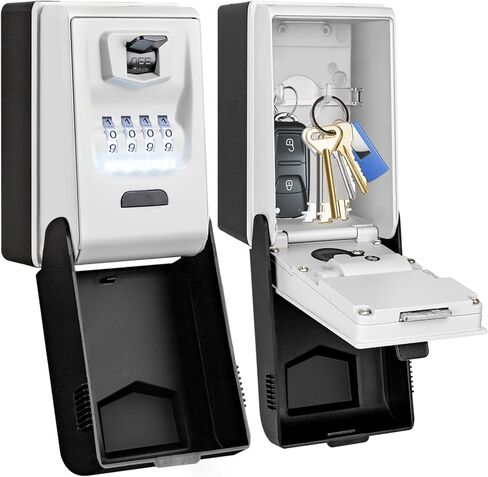 Huanlang Key Lock Box Mount Wall - صندوق قفل تركيبة في الهواء الطلق مع 6 أوجه تضيء ، مفتاح مقاوم للماء سعة كبيرة لمدرسة Office Garage School in Kuwait