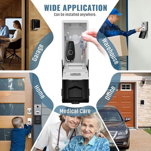 Huanlang Key Lock Box Mount Wall - صندوق قفل تركيبة في الهواء الطلق مع 6 أوجه تضيء ، مفتاح مقاوم للماء سعة كبيرة لمدرسة Office Garage School in Kuwait