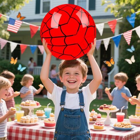 3 Pack 16" Beach Balls -Spider Web Themed Beach Balls for Kids by Summer Pool and Beach Game Gifts Red Spider Web Birthday Party Supplies Party Decorations Party Favors in Saudi Arabia