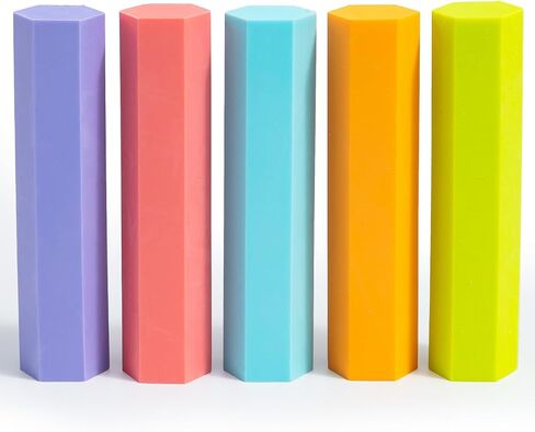 M&G 5 Pack Pencil Erasers, Hexagonal Color Rubber Erasers for Kids Students Teachers, Bulk Art Erasers for Drawing Sketching, Classroom Office Supplies (Colorful) in Saudi Arabia