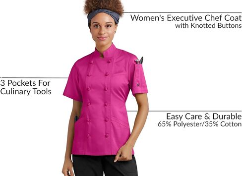Women's Chef Coat with Knotted Cloth Buttons in Kuwait