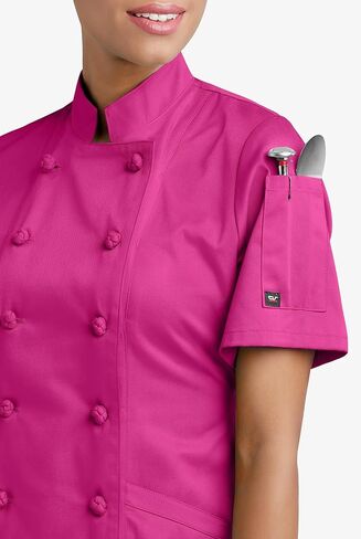 Women's Chef Coat with Knotted Cloth Buttons in Kuwait