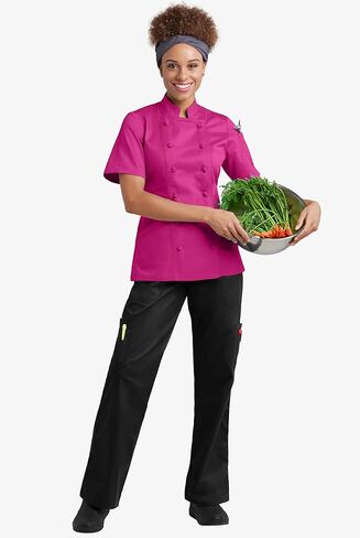 Women's Chef Coat with Knotted Cloth Buttons in Kuwait