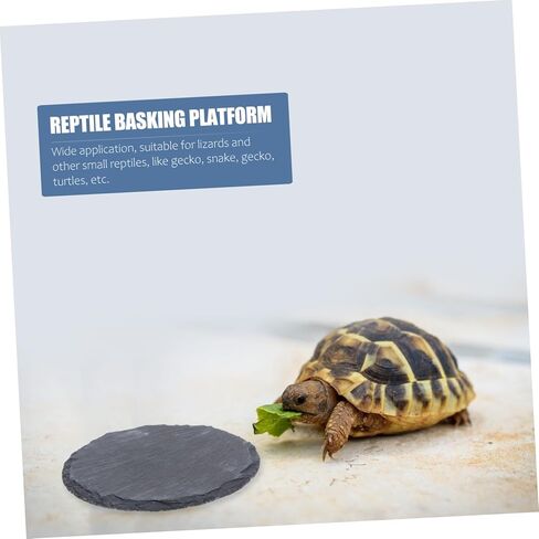 Luxshiny 2pcs منصة التشمس الحجرية الطبيعية للزواحف منطقة تسلق الأطباق الأطباق السلحفاة للزواحف in Kuwait