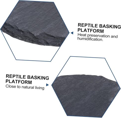 Luxshiny 2pcs منصة التشمس الحجرية الطبيعية للزواحف منطقة تسلق الأطباق الأطباق السلحفاة للزواحف in Kuwait