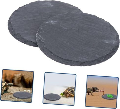 Luxshiny 2pcs منصة التشمس الحجرية الطبيعية للزواحف منطقة تسلق الأطباق الأطباق السلحفاة للزواحف in Kuwait