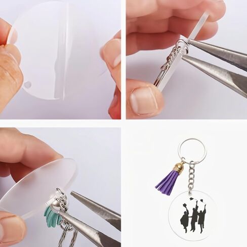 أدوات سلسلة مفاتيح مفاتيح Acrylic Blank لمجموعة Making Chain Finyl ، دائرة 30pcs ، شرابات لصنع سلسلة المفاتيح ، حلقات المفاتيح ، حلقات القفز ، لوازم مفاتيح DIY in Saudi Arabia