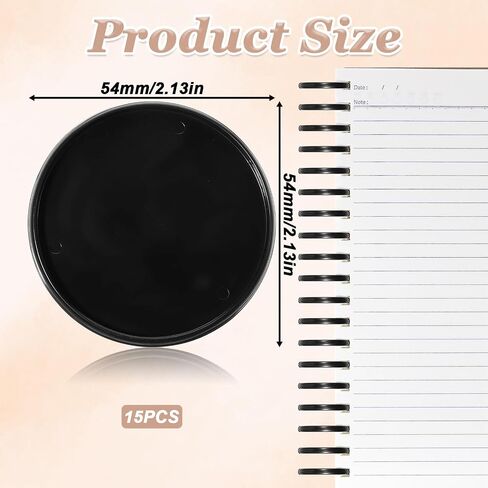 15 Pieces Discbound Expansion Discs 2 Inch 54mm Large Black Plastic Book Binding Discs Disc Binder System Binder Rings Accessories Disc Bound Planner Supplies for DIY Notebooks Planner Scrapbooking in Saudi Arabia